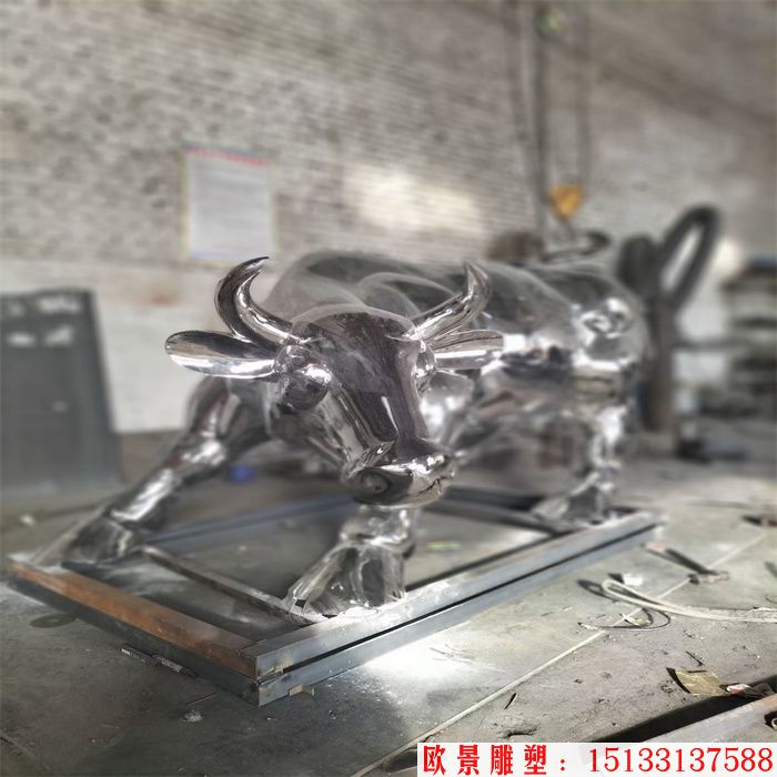 不锈钢镜面牛雕塑 动物牛 (3)