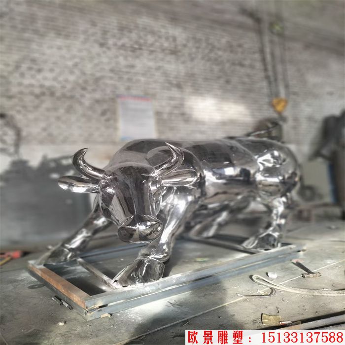 不锈钢镜面牛雕塑 动物牛 (5)