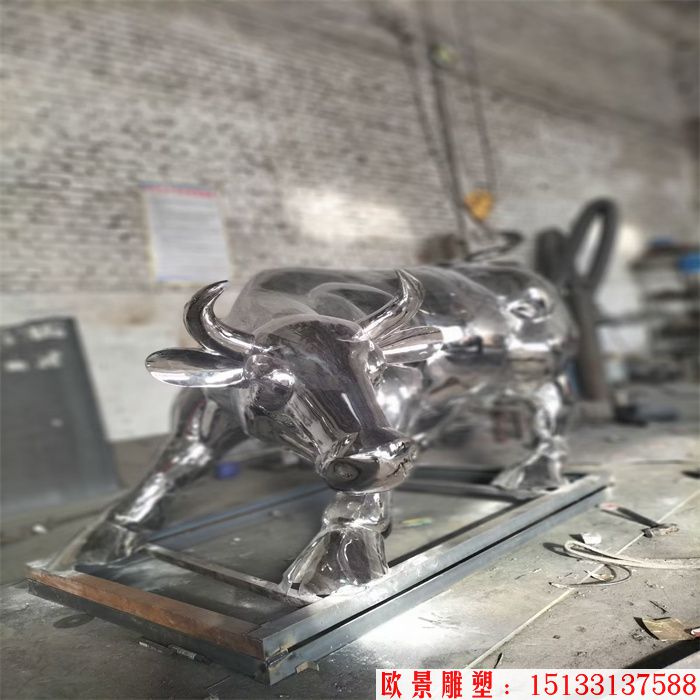 不锈钢镜面牛雕塑 动物牛 (4)